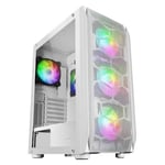 Boitier PC Moyen Tour E-ATX Mars Gaming MC-KX RGB avec panneau vitré - Blanc