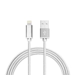 3M Kabel iPhone Laddare Nylon Quick Charge Flera Färger Silver