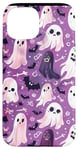 Coque pour iPhone 15 Violet Pop Art Géométrique Mignon Fantôme Spooky Pastel Goth Rétro