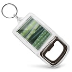 Acrylic Bottle Opener Keyring - Green Bamboo Shoots Nature  #45218