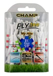 Champ Fly Tee My Hite 3-1/4" 25count, Mixed Striped Colors, 3 1/4" Golf Unisexe, Blanc/Rayures de Couleurs mélangées, Taille Unique