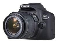 Canon Eos 2000D - Digitalkamera - Slr - 24.1 Mp - Aps-C - 1 080 P / 30 Fps - 3X Optisk Zoom Ef-S 18-55 Mm Iii Och Ef 75-300 Mm Iii Linser - Wi-Fi, Nfc