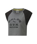 Puma x Gold's Gym Logo Cropped Top - Womens - Grey Cotton - Size X-Small