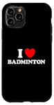 Coque pour iPhone 11 Pro I Love Badminton Filet de raquette pour fans de sport
