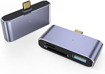 Lecteur De Carte Mémoire Usb C Vers Sd/Tf/Usb3.0 Otg Compatible Avec Les Tablettes Galaxy, Huawei Macbook Pro/Ai