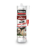 Rubson - Mastic Maison Façade Effet Crépi (cartouche de 280 ml) – Mastic acrylique pour joint, raccordement et rebouchage de fissures sur crépi – Aspect granuleux et ton pierre