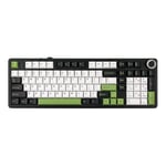 MechLands Aula F99 PRO Clavier mécanique 96 %, BT5.0/USB-C/2,4 GHz, clavier de jeu sans fil, avec batterie 8000 mAh, bouton rotatif, RVB pour Win/Mac (noir vert)