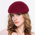 (viininpunainen)Ladies Chic Baretti Nainen Talvi 100% Villa Hattu Naisjuhla Muodollinen huopa Newsboy Cap 55-58 cm