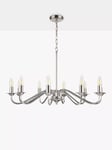 John Lewis Wakefield 10 Arm Chandelier Ceiling Light, Satin Nickel