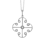 London Road 9ct White Gold Diamond Lattice Pendant, White Gold