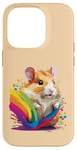 Coque pour iPhone 14 Pro hamster accessoire drôle meme animaux anniversaire enfant multicolore