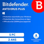 Bitdefender Antivirus Plus - 5 PC - Renouvellement 2 ans - Offre privilège