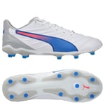 PUMA King Pro FG/AG Formula - Vit/Blå/Flat Light Gray, storlek 37½