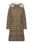 Lauren Ralph Lauren Faux Fur–Trim Hooded Down Coat Brun