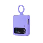 Coque Samsung Z Flip 3 avec Anneau, étui en Silicone Liquide Ultra-Mince, étui Pliable pour téléphone Portable pour Samsung Galaxy Z Flip 3 5G,Violet