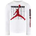 Nike Kids Unisex Air Jordan Long Sleeve Crew Neck White Top DB7036 100 - Size 18-24M