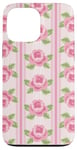 Coque pour iPhone 13 Pro Max Rose délicat motif floral rose esthétique girly