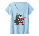 Womens Rockin' Around the Christmas Tree Music Tee V-Neck T-Shirt