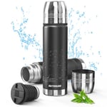 Thermos isotherme, Gourde isotherme en acier inoxydable de 350ml, 500ml, 750ml, Thermos café 100% étanche en acier inoxydable à double paroi sans BPA pour sports et activités en plein air (750ml)