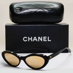 Chanel Sunglasses Letters Black Glossy Gold Mirror 5416 c.622/T6 57mm