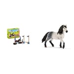 Schleich Farm World Playset Course d'agility pour Poney, 42482, Multicolore & Horse Club Figurine Étalon andalou, 13821, Multicolore