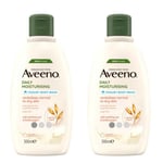 2x Aveeno Daily Moisturising Yogurt Body Wash Apricot & Honey Scented 300ml