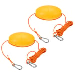 30FT Float Rope Tow Line, 2 Set Heavy Duty Buoy Ball Float Leash Orange