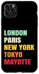 Coque pour iPhone 11 Pro Max Mayotte Fier d’être Mahorais Paris Tokyo new York Mayotte