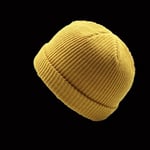 (Tummankeltainen)Miehet Naiset Neulottu Hattu Pipo Skullcap Sailor Cap Cuff Brimless Retro Pehmeä Lyhyt Unisex HipHop Joustava Lämmin Talvi Ski Pipo