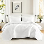 Comfort Spaces All Season, Lightweight, Coverlet Bedspread Bedding, Matching Shams, Fabric, White, Full/Queen(90"x90")