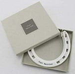 White Porcelain Lucky Horseshoe Good Luck Just Married Gift Boxed Just Married