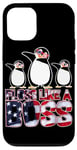 iPhone 12/12 Pro Floss Like A Boss American Flag Funny Penguin 4th of July Case