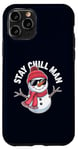 Coque pour iPhone 11 Pro Stay Chill, Man Cool Winter Snowman, Noël