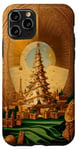 Coque pour iPhone 11 Pro Sapin de Noël doré avec tour Eiffel