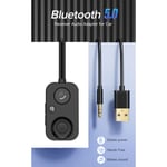 Auto Bluetooth 5.0 -vastaanotin Automaattinen BT-lähetin USB 3,5 mm AUX Audio FM-soitin Langaton sovitin hands-free-vahvistimen kaiuttimelle