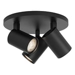 Astro Ascoli Triple Round Dimmable Indoor Spotlight (Matt Black), GU10 Lamp, Designed in Britain - 1286082 - 3 Years Guarantee