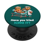 Avez-vous essayé Icing It Gingerbread Doctor Christmas Nursing PopSockets PopGrip Adhésif