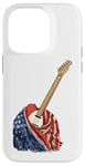 Coque pour iPhone 14 Pro Guitare Américaine USA Drapeau Américain Guitariste Basse Musicien