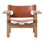 Fredericia Furniture - The Spanish Chair, Oljad ek, Cognac läder - Fåtöljer - Børge Mogensen - Brun - Läder/Trä