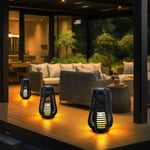 Lampes solaires pour l'extérieur Lampe de table solaire led Lampe suspendue Lanterne led de jardin effet flamme, avec effet de lumière dansante, 1x