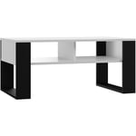 Table basse moderne 2P, BLANC NOIR