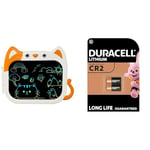 JOEAISTabletteDessinEnfant,10PoucesTabletteEcritureEnfant,ChatDeDessinAniméTabletteGraphiqueEnfant,JouetsetCadeauxpourGarçonsetFillesâgésde345678910Ans(Orange) + Duracell CR2 Pile lithium haute puissa