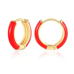 MESOVOR Boucles D'oreilles de Cerceau en Or pour Femmes, Boucles D'oreilles Légères Plaquées en Or 18K | Boucles D'oreilles Hypoallergéniques Cadeaux pour les Filles (Rouge Chaud)