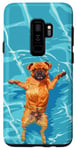 Coque pour Galaxy S9+ Griffon de Bruxelles amusant dans l'eau de la piscine pour nager chien mignon maman papa