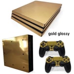 Kit De Autocollants Skin Decal Pour Ps4 Pro Galvanoplastie Console De Jeu Pro Galvanoplastie Or, T1 Galvanoplastie Or