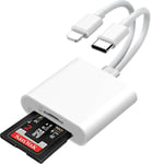 Lecteur De Carte Sd Pour Iphone Usb C, 2 En 2 Adaptateur Carte Sd Usb C Vers Micro Sd/Tf, Lecteur De Carte Sd/Micro Sd, Adaptateur De Carte Mémoire Microsd, Sd Card Reader Pour Iphone Ipad Android