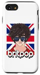 Coque pour iPhone SE (2020) / 7 / 8 Logo Britpop des années 1990 British Pop UK Années 90 Guitare Rock Musique