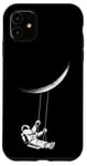 Coque pour iPhone 11 Astronaute se balance sur la lune