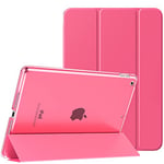 MoKo Étui Smart Cover pour New iPad 9ème Génération 2021, Étui à Rabat avec Support et Semi-Transparent Protecteur pour iPad 8e Génération 10.2" 2020/iPad 7e Génération 10.2" 2019, Pastèque Rouge