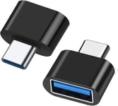 Adaptateurs USB C vers USB A (Lot de 2) 3.0 Adaptateur USB Type C pour adapté aux Type-C équipements,MacBook Pro/Air, Google Chromebook Pixelbook, Galaxy, Google Pixel(Noir).[G664]